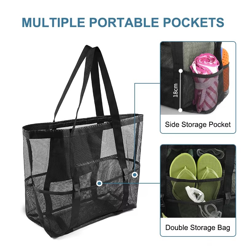 1pc Extra Large Mesh Beach Bag - Tote Bag Beach 评论和价格